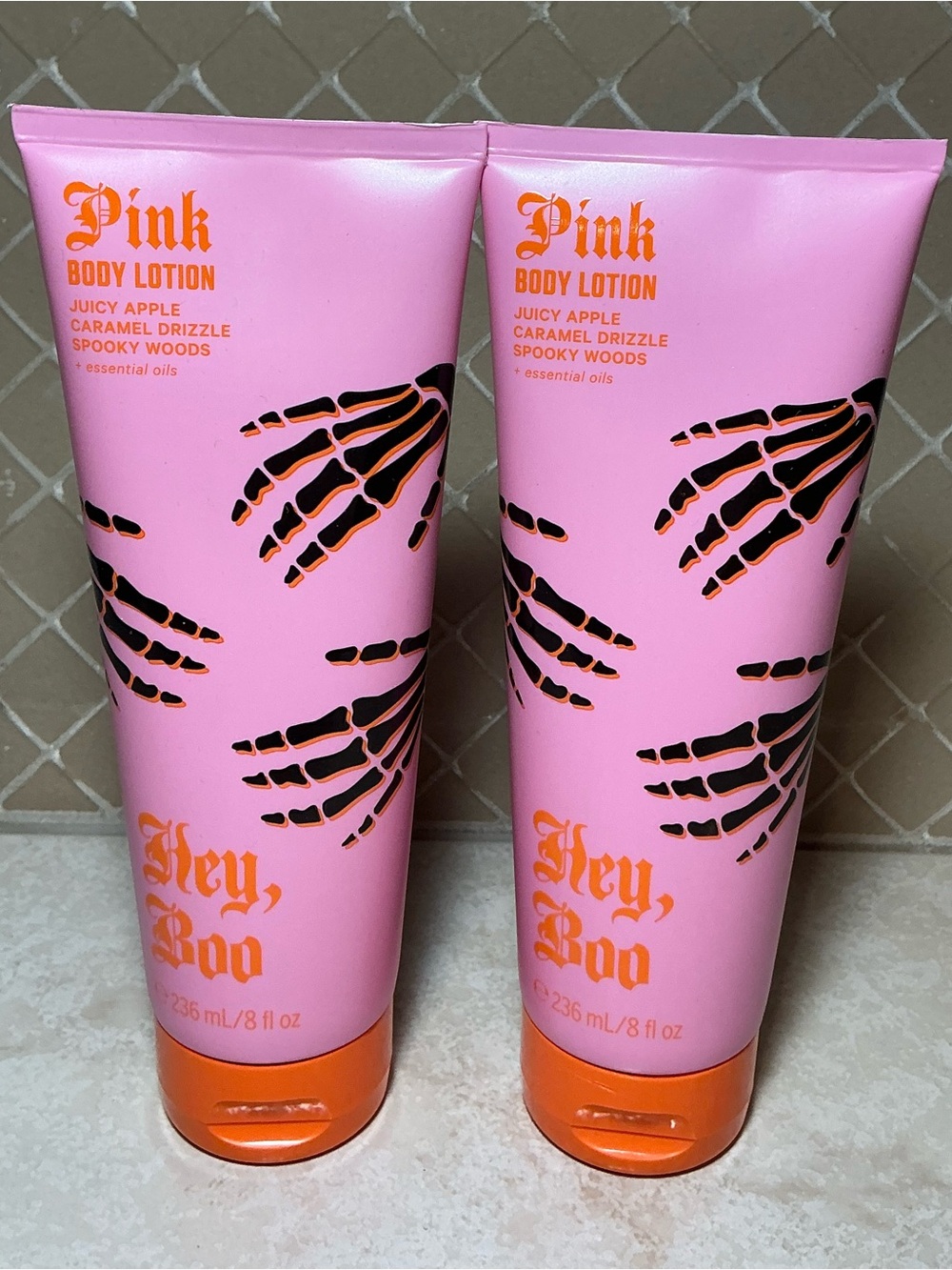 PINK Hey Boo Body Lotion 8 oz Set of 2 Halloween NEW